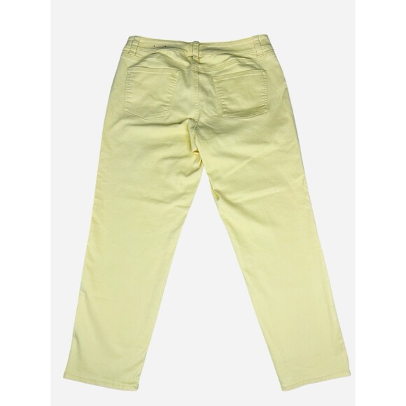 Talbots Flawless Five Pocket Boyfriend Jeans Yellow 12P Petite Stretch Casual - Picture 2 of 8